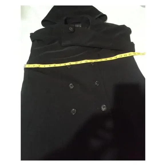 Women's Gallery Double Breasted Inner Pocket Removable Hooded Trench Coat Size 4 - Picture 7 of 13